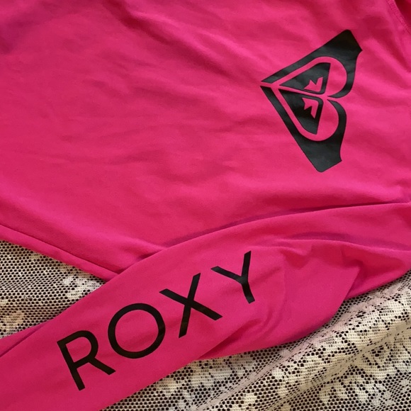 ROXY RASHGUARD MAGENTA PINK WHOLE HEARTED SWIM TOP SIZE SMALL UPF 50 SURF - Picture 4 of 12